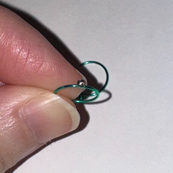 Green 22 Gauge Titanium Plated Hoop Nose Ring - Picture 1 of 6